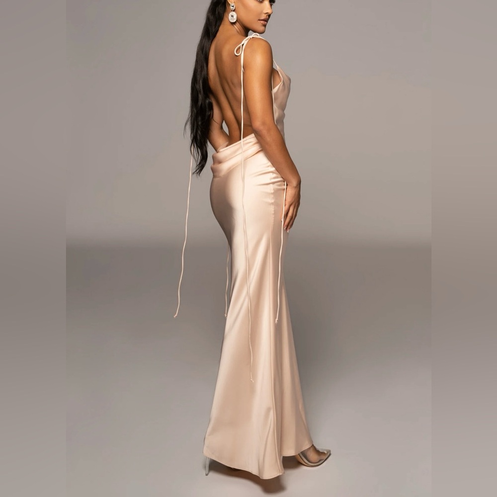 JLUXLABEL -Champagne Irresistible
Satin Maxi Dress